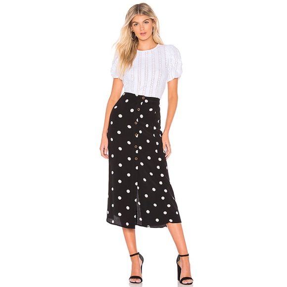 Free People Retro Love Polka Dot Midi Skirt - Picture 5 of 7
